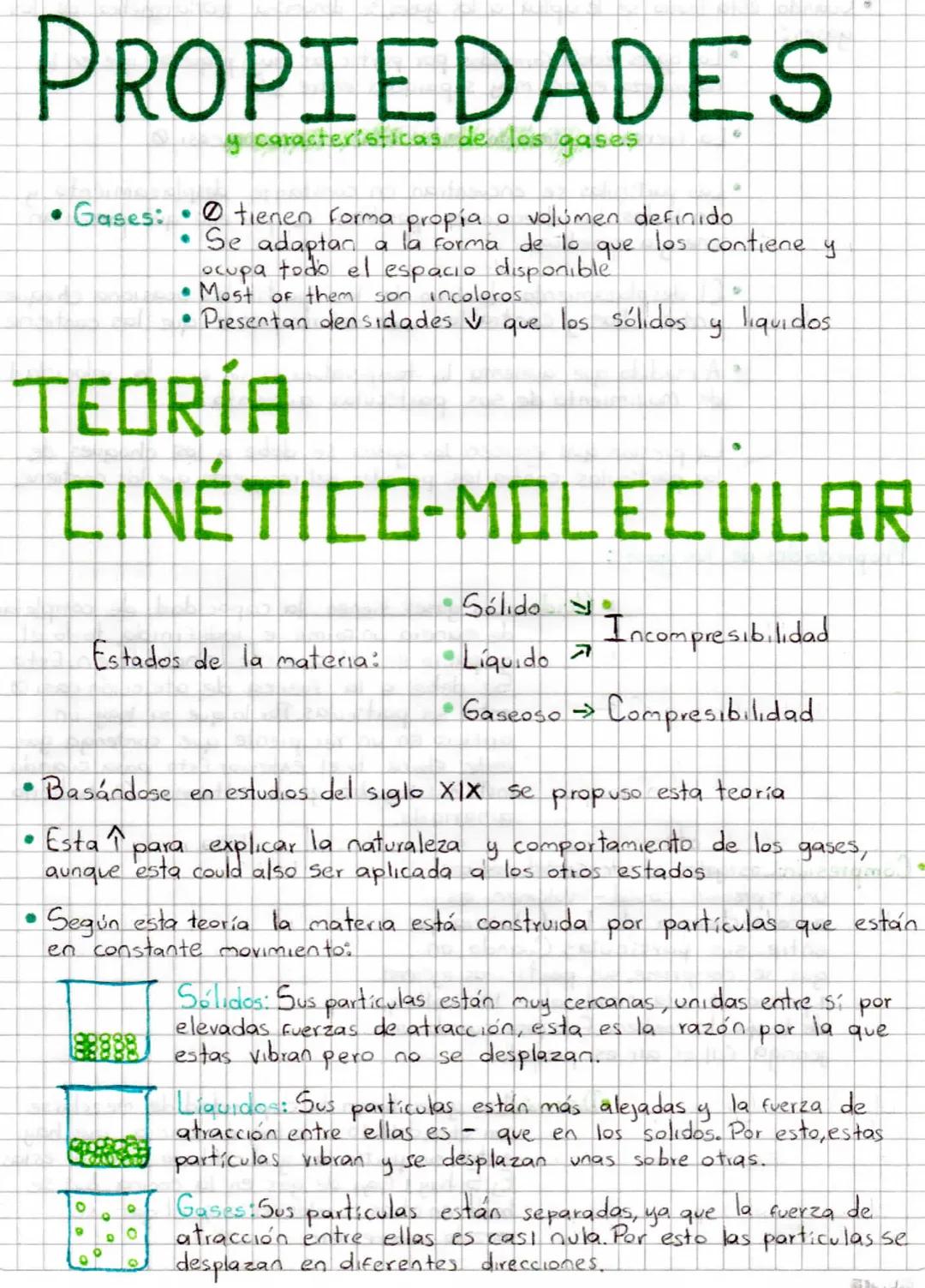PROPIEDADES
Gases:
•
y caracteristicas de los gases
tienen forma propia a volúmen definido
que
• Se adaptac
a la forma de to
ocupa todo el e