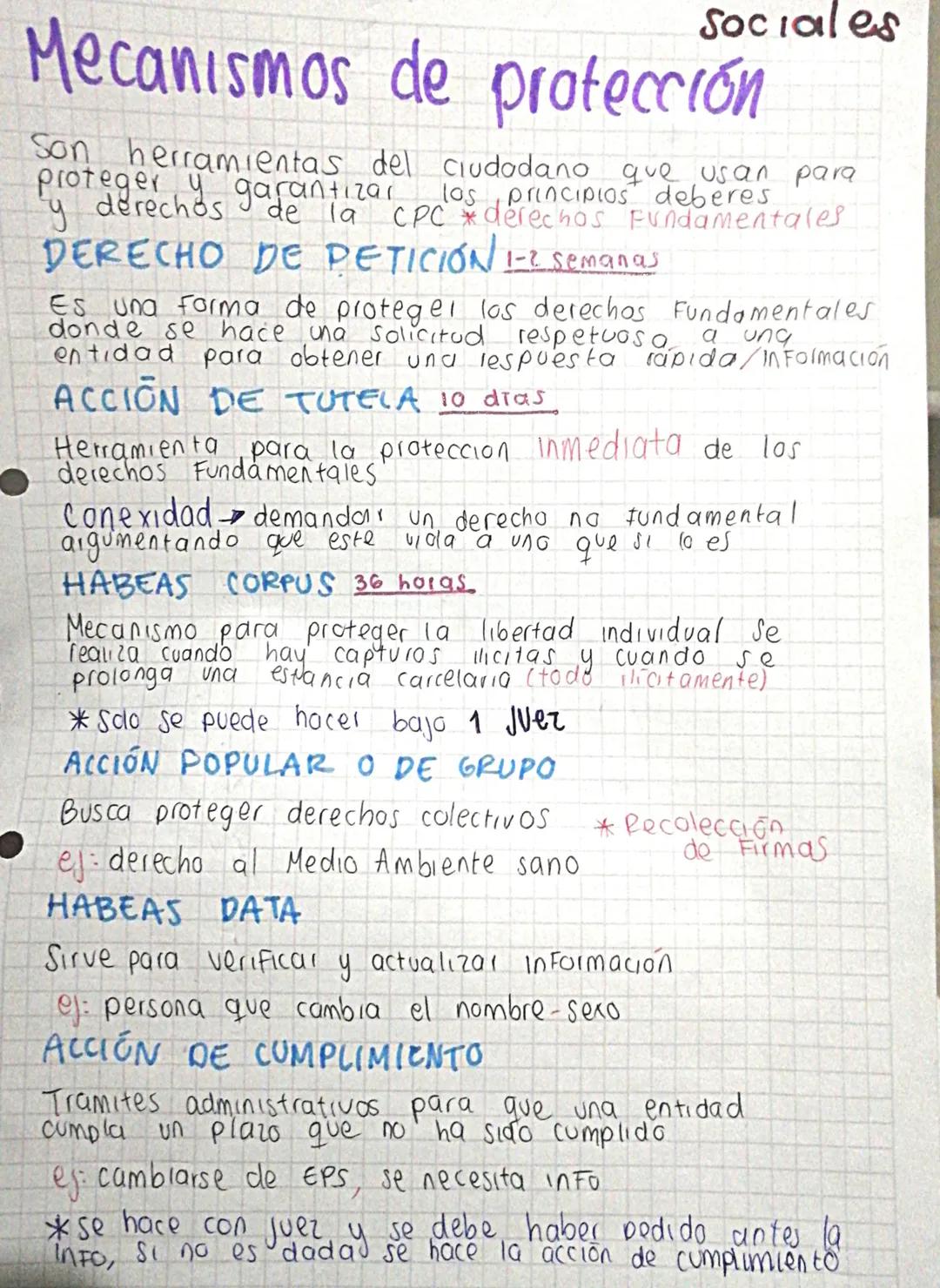 # Sociales

# Mecanismos de protección

Son herramientas del ciudadano que usan para
proteger y garantizar los principios deberes
y derechos