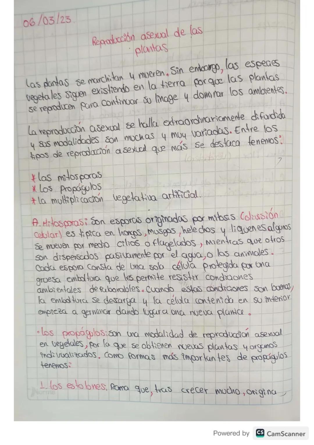 06/03/23.

Reproducción asexual de las
plantas

Las plantas se marchitan 4 mueren. Sin embargo, las especes
vegetales siguen existiendo en l