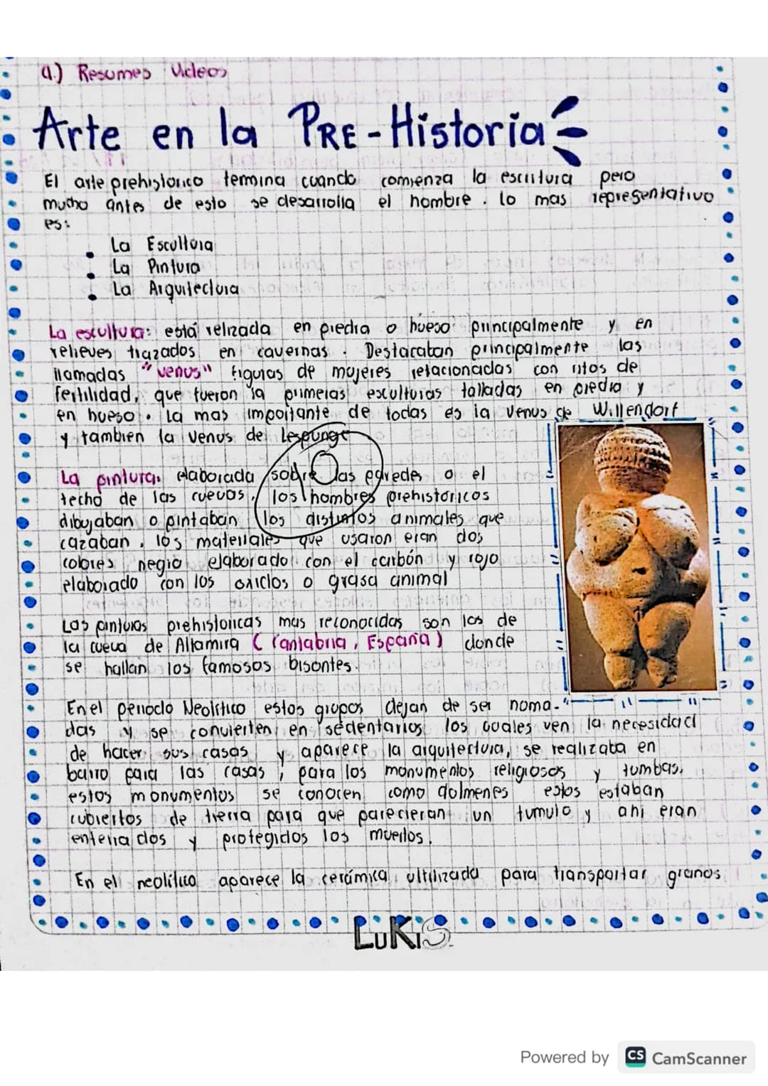 4) Resumes cleo
Arte en la PRE-Historia
El arte prehistorico termina cuando
comienza la escritura
mucho antes de esto se desarrolla el hombr