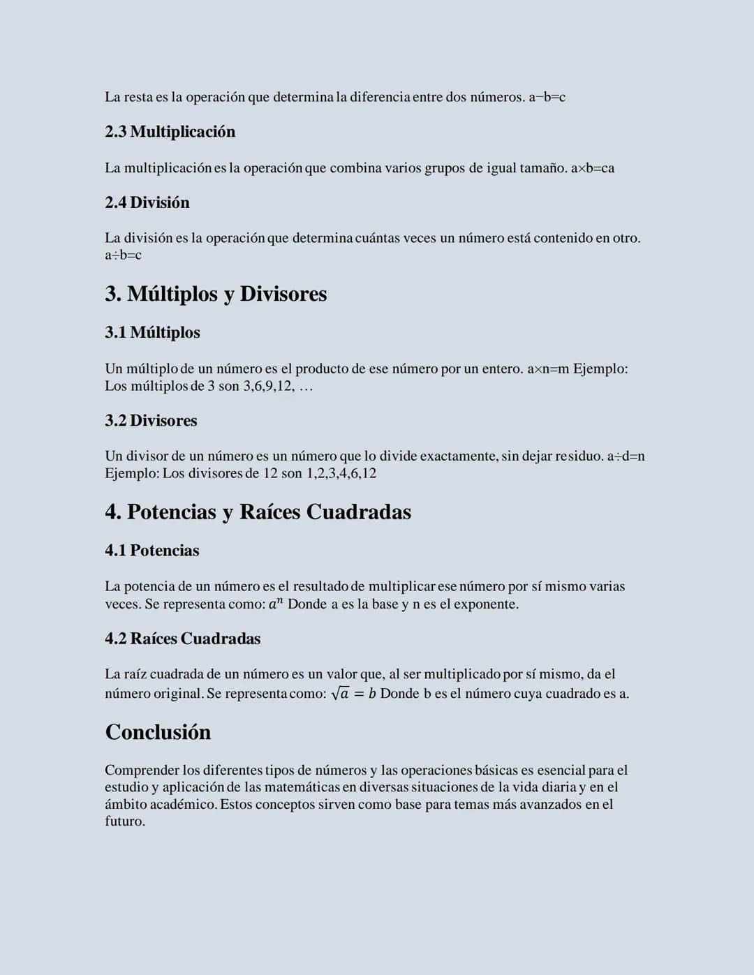 Números y Operaciones
Introducción
En el estudio de las matemáticas, los números y las operaciones básicas constituyen la base
fundamental. 