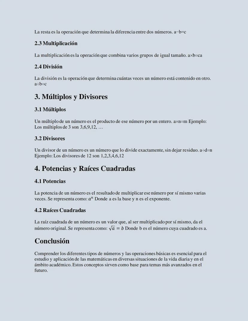 Números y Operaciones
Introducción
En el estudio de las matemáticas, los números y las operaciones básicas constituyen la base
fundamental. 