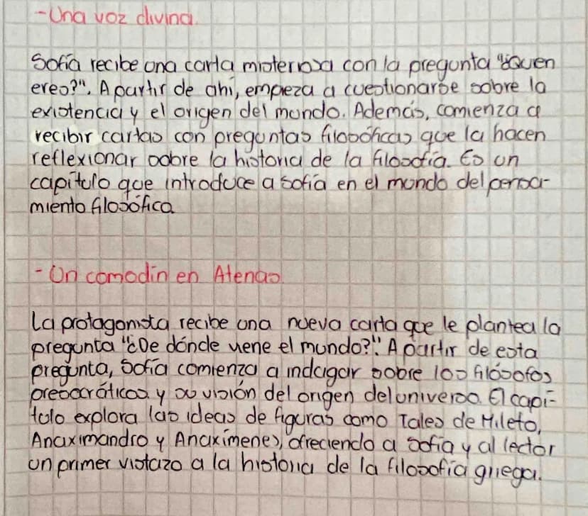 Texto: Elmondo de Sofía
Socrates leer y resumir título a titulo.
Filosofía en Atenas
El hombre en el centro
*¿Quen era socrates?
El arte de 