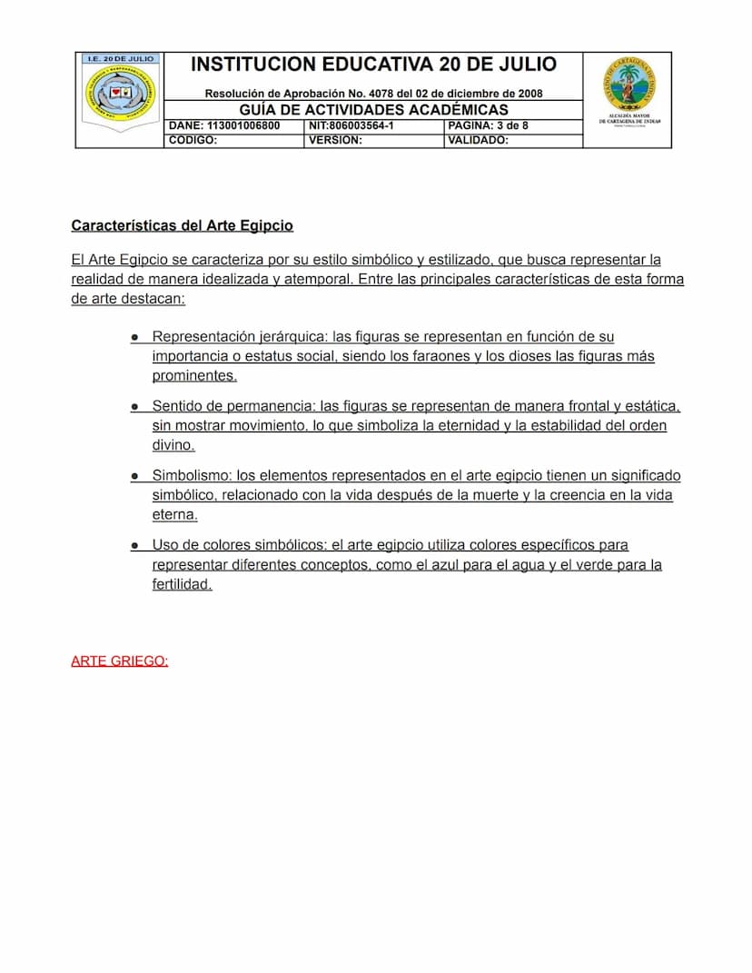 ARTE EGIPCIO
ARTE ROMANO, ARTE EGIPCIO Y ARTE GRIEGO
El arte egipcio es una de las manifestaciones artísticas más antiguas de la historia de