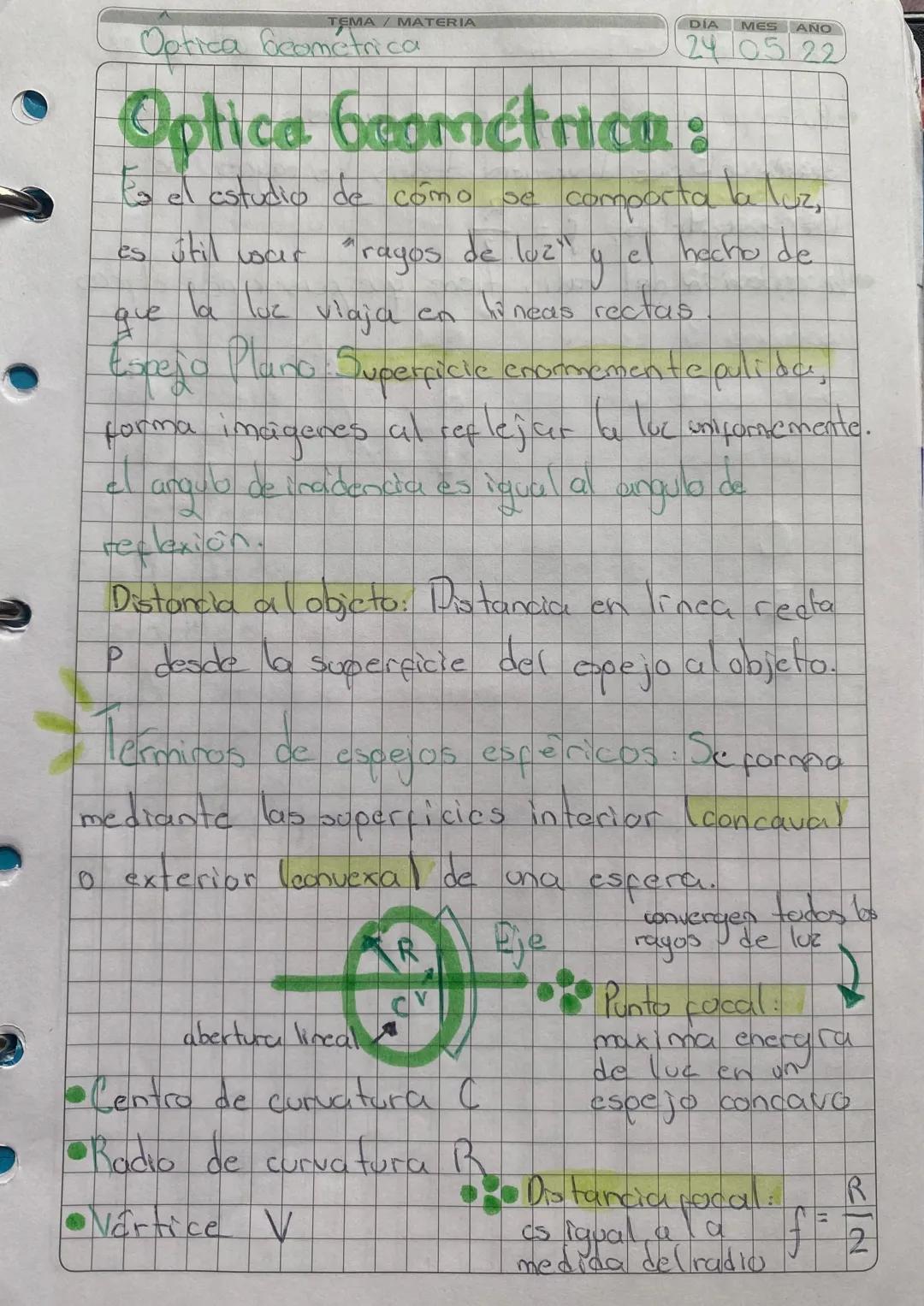 TEMA / MATERIA
Optica Geométrica
DÍA MES AÑO
24 05/22
Optice Geometrica:
Es el estudio de como
se comporta la luz,
es stil war
"rayos de luz