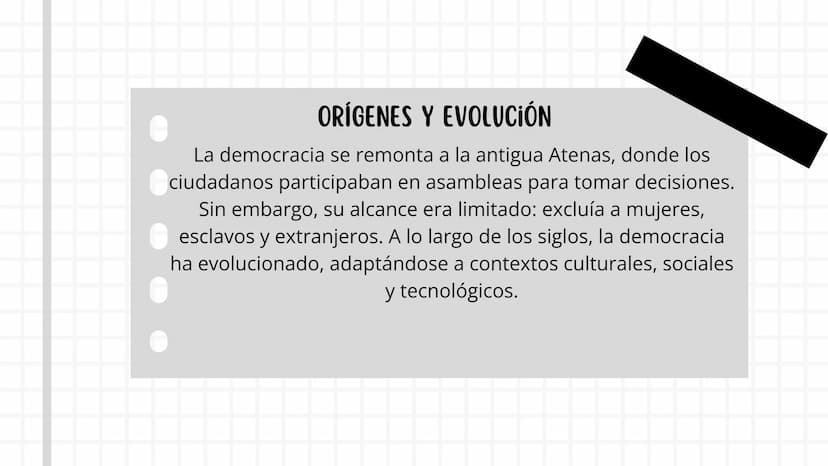 DEMOCRACIA ¿QUÉ ES LA DEMOCRACIA?
La democracia, un concepto arraigado en la
historia y la filosofía política, es mucho más
que un sistema d