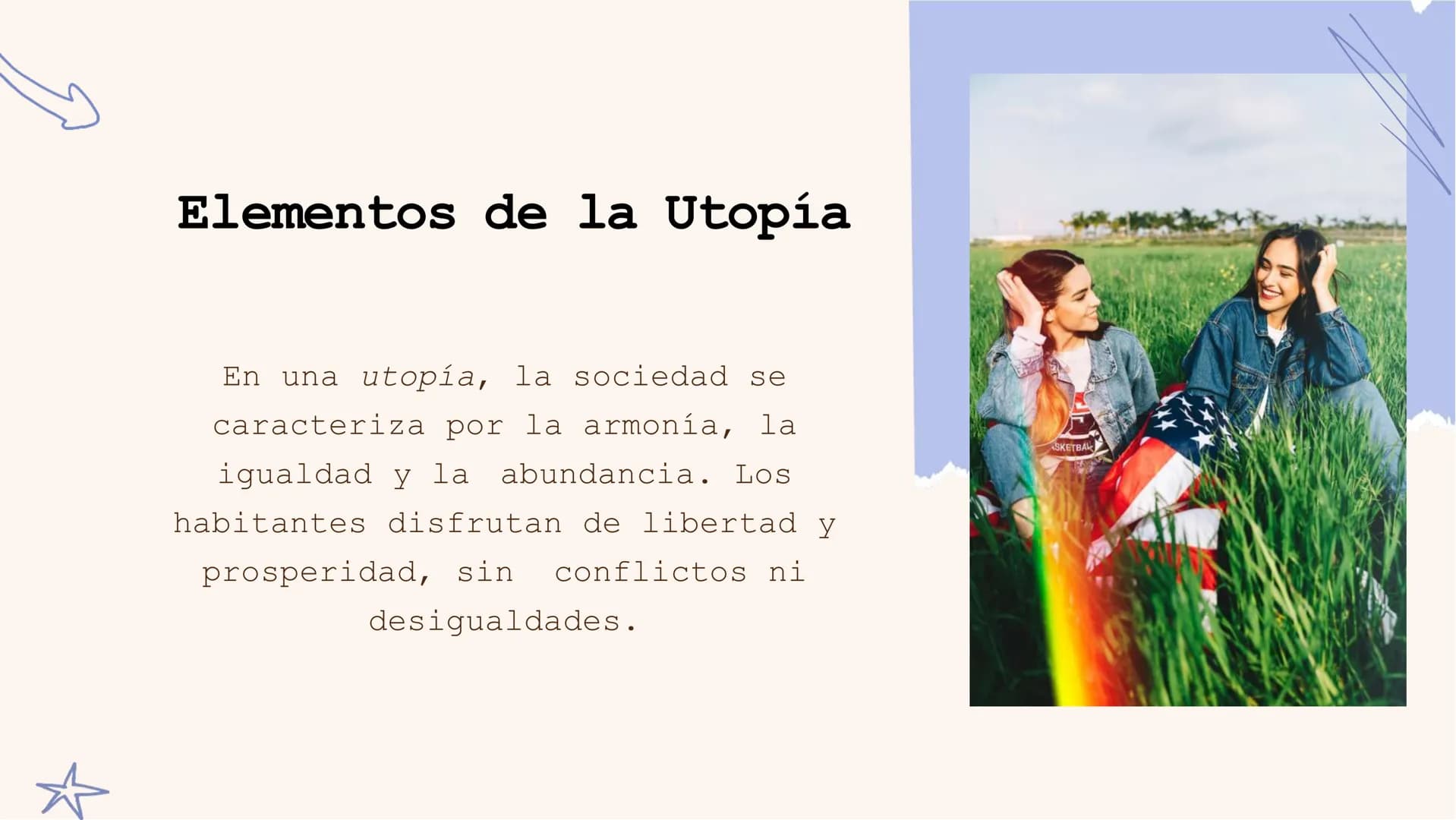 пос
Distopia y Utopía
Hecho por: Jisel Cardenas
пос Elementos Distópicos
Las distopías suelen presentar
elementos como un gobierno
totalitar