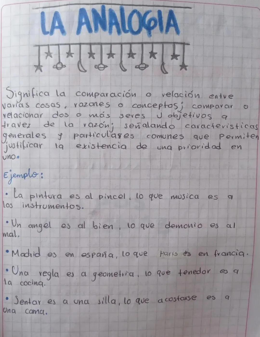 LA
ANALOGIA
I * I * J * I * [ + ] * T * T
Significa la comparación o velación entre
varias cosas, razones o conceptos; comparar
velacionar d