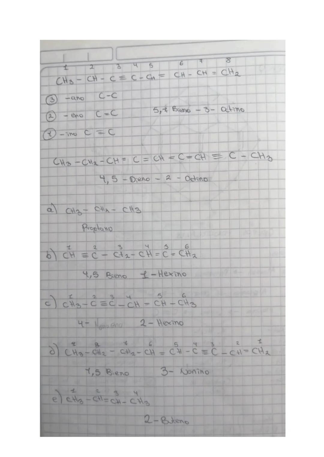 GRUPOS FUNCIONALES
Terminaciones
3
-ano Alcanos Parafinas 19
2-eno
Alguenos
→ Olearings +C=C
Alquinos Grasas +C=C
-Tho
2. Met-
2. Et-
3. Pro