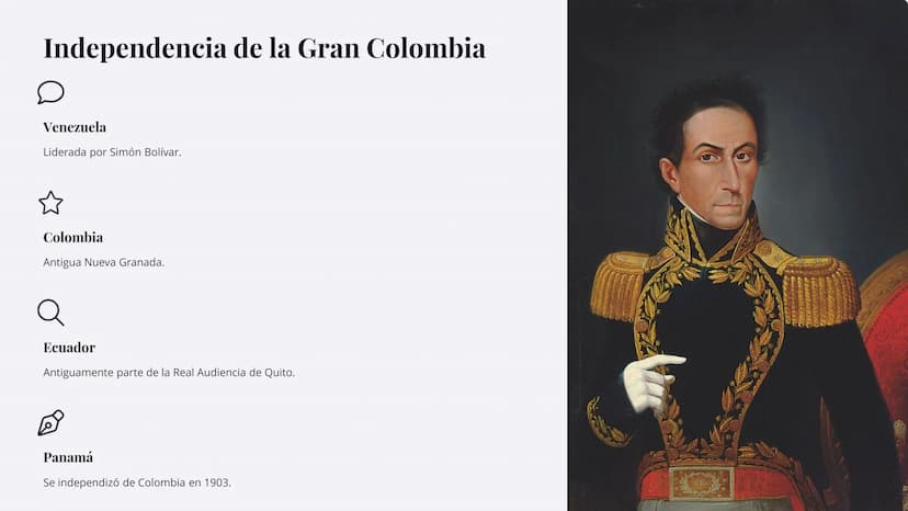 Independencia de
las colonias
americanas
Las colonias españolas en América conquistadas durante el
siglo XV y XVI iniciaron su proceso de in