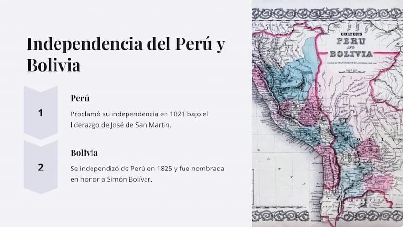 Independencia de
las colonias
americanas
Las colonias españolas en América conquistadas durante el
siglo XV y XVI iniciaron su proceso de in