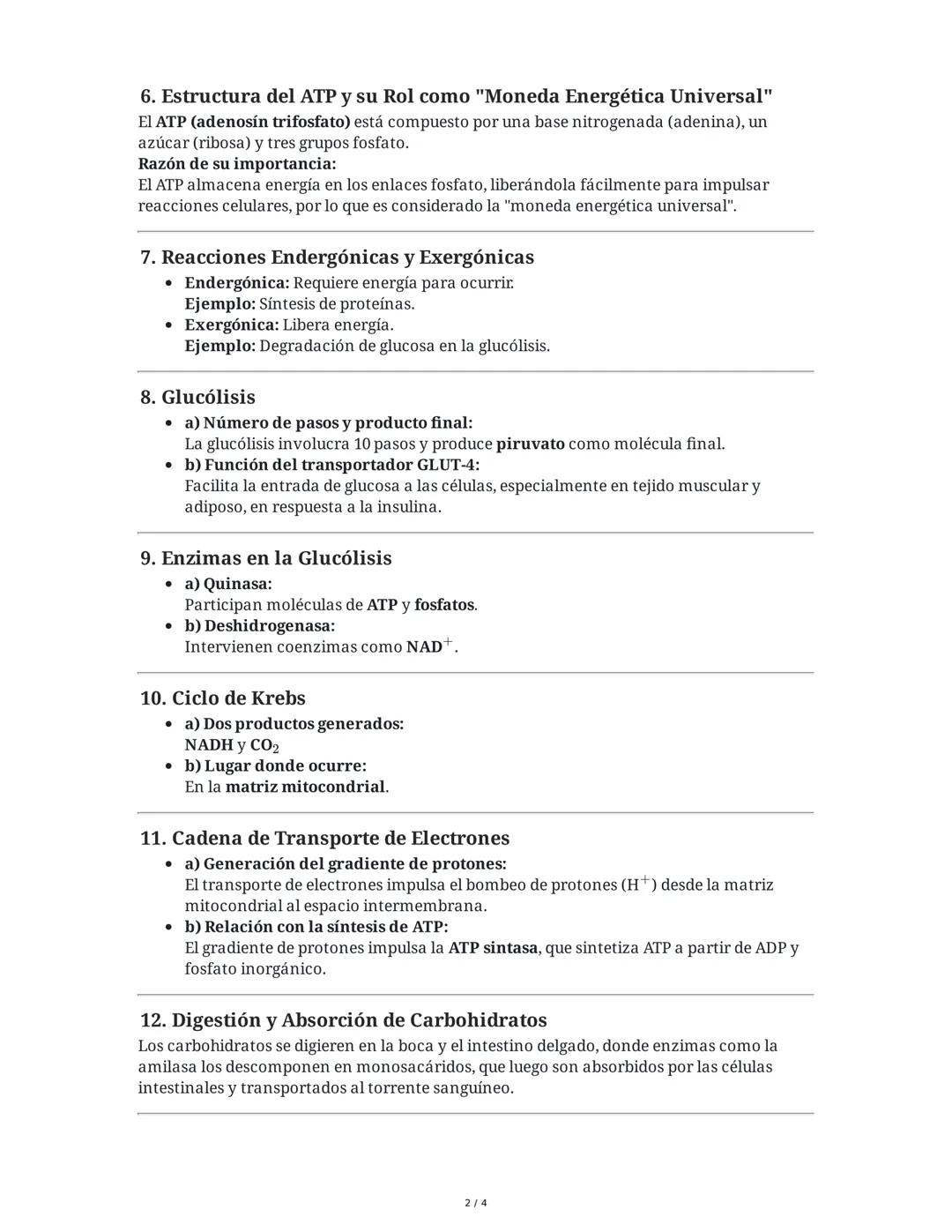 Bioenergética y Metabolismo
1. Definición de Bioenergética y Procesos Celulares Relacionados
Bioenergética es la rama de la bioquímica que e