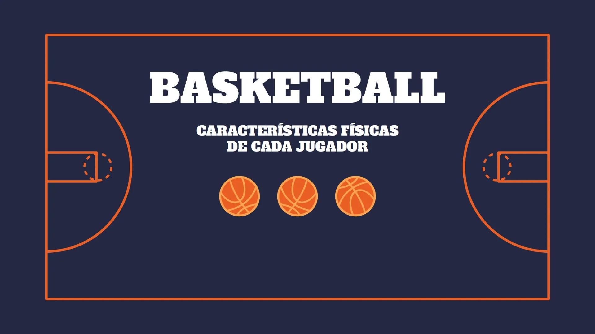 BASKETBALL
CARACTERÍSTICAS FÍSICAS
DE CADA JUGADOR TABLA DE CONTENIDO
01
CARACTERÍSTICAS
DE UN JUGADOR DE
BÁSQUET
02
POSICIONES
03
CARACTERÍ