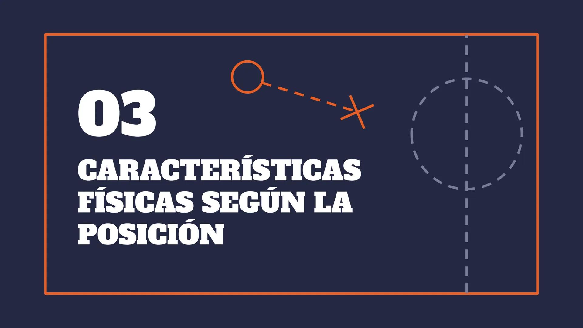 BASKETBALL
CARACTERÍSTICAS FÍSICAS
DE CADA JUGADOR TABLA DE CONTENIDO
01
CARACTERÍSTICAS
DE UN JUGADOR DE
BÁSQUET
02
POSICIONES
03
CARACTERÍ