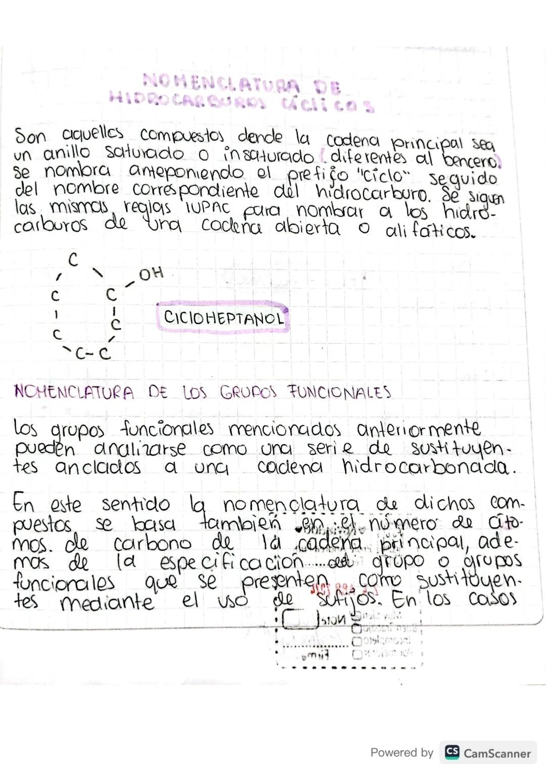 NOMENCLATURA DE
HIDROCARBUROS clicos
Son aquellos compuestos dende la cadena principal sea
un anillo saturado o insaturado (diferentes al be