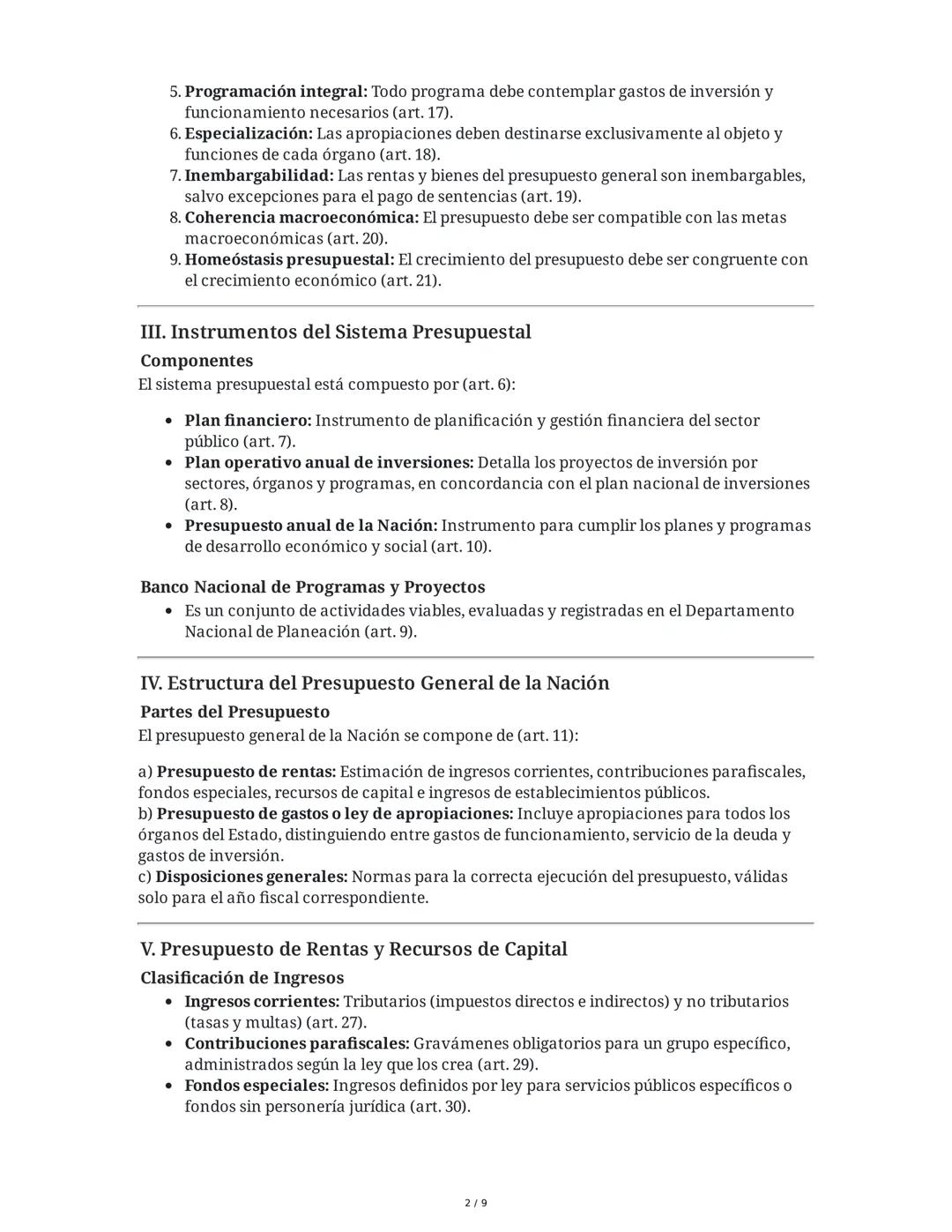 Resumen Extendido del Decreto 111 de 1996 - Estatuto Orgánico
del Presupuesto de Colombia
Introducción
El Decreto 111 de 1996 compila y unif