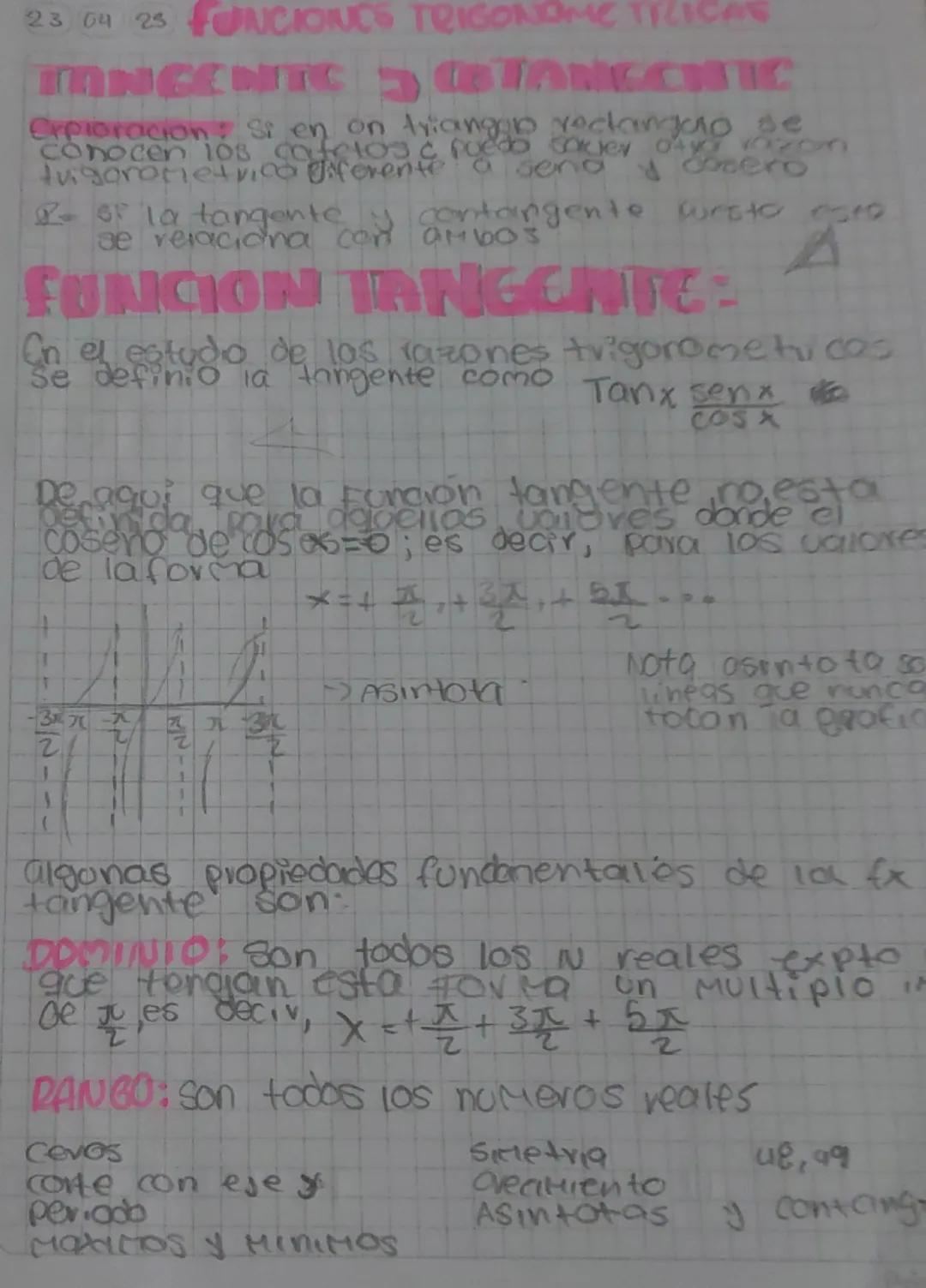 Funciones Trigonométricas tangente y cotangente