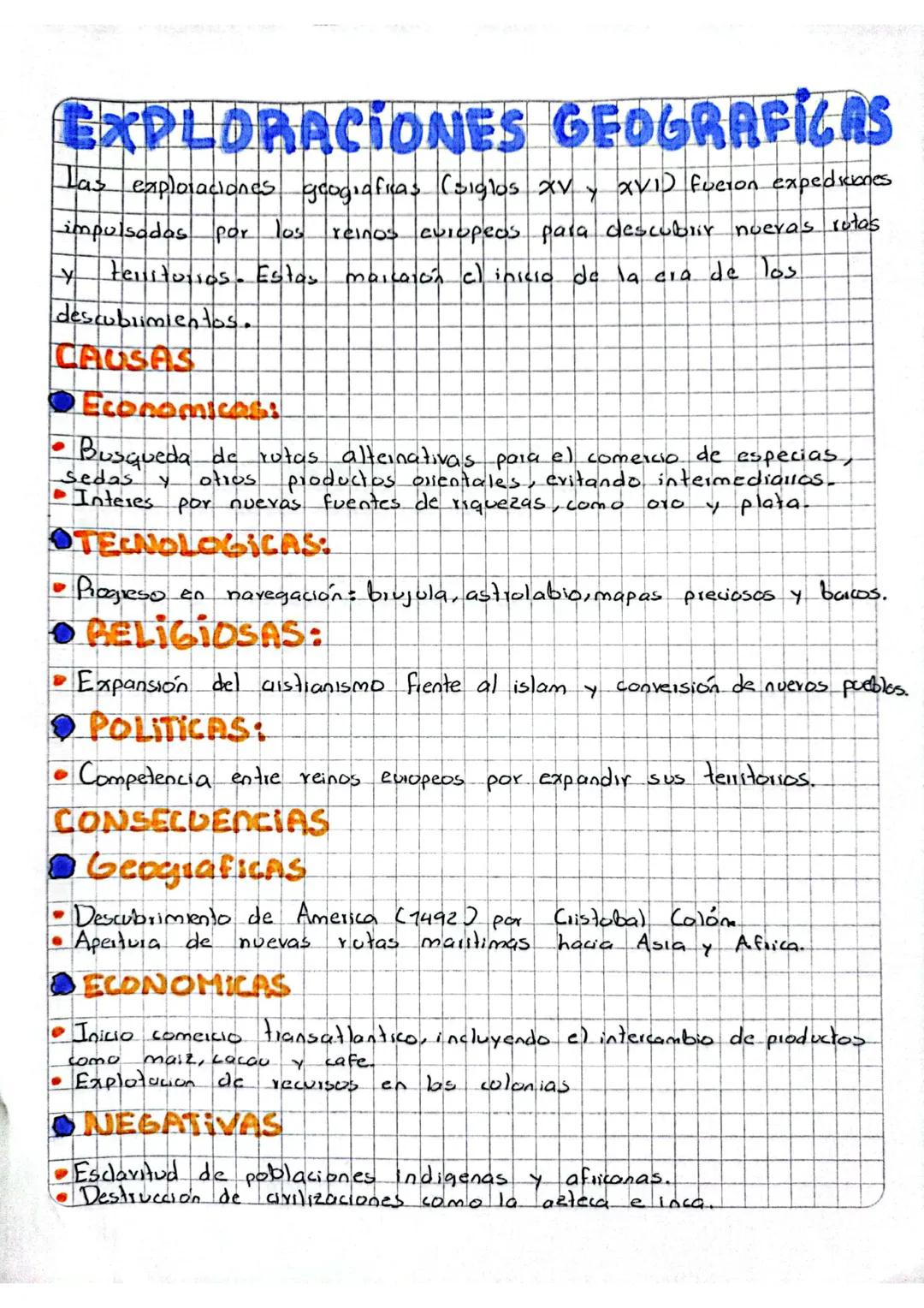 # EXPLORACIONES GEOGRAFICAS

Las exploraciones geograficas (siglos XV y XVI) fueron expedkbnes
impulsadas por los reinos europeos para descu