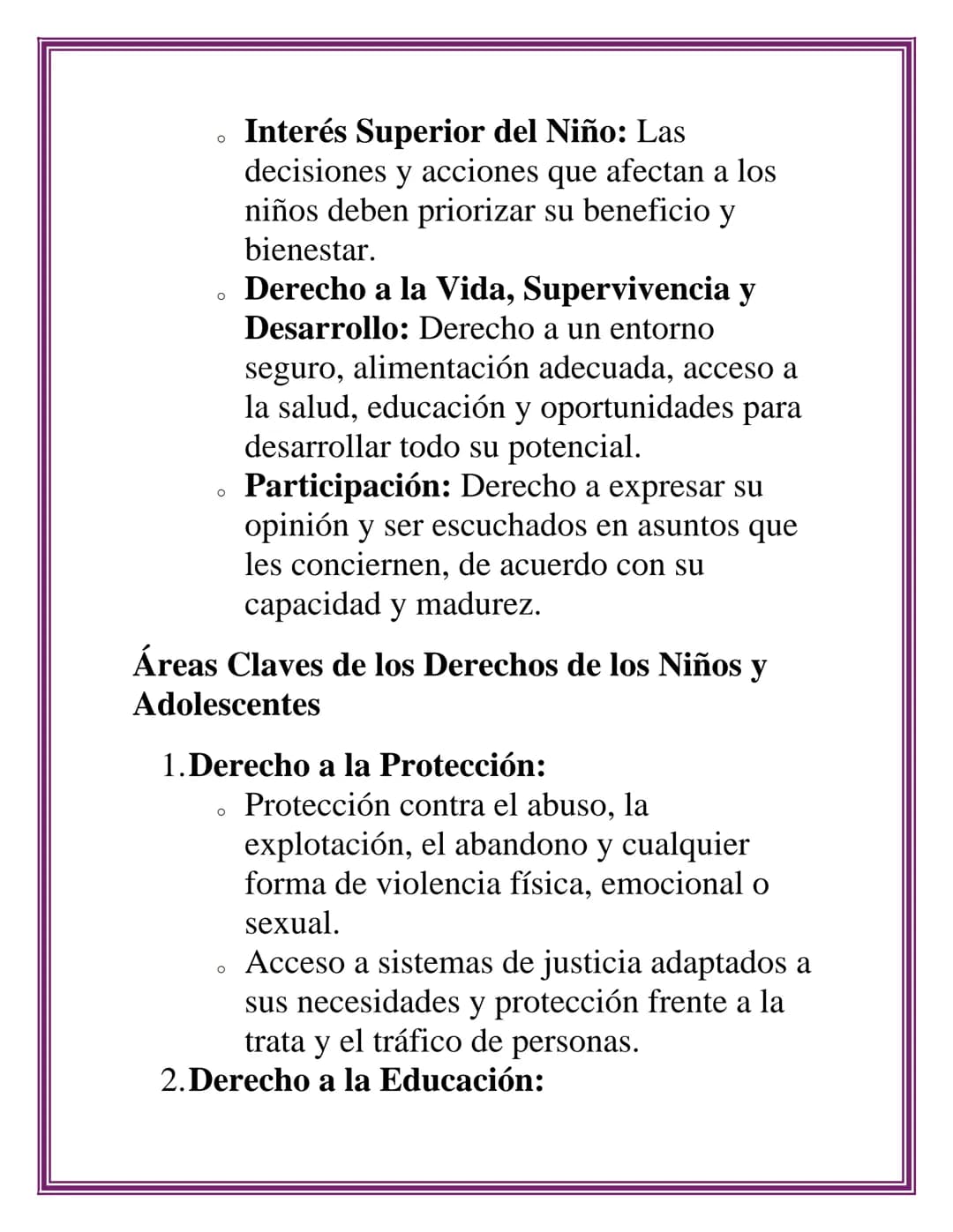 DERECHOS DE NIÑOS
Y ADOLESCENTES
Los derechos de los niños y adolescentes son
fundamentales para asegurar su desarrollo
integral, protección