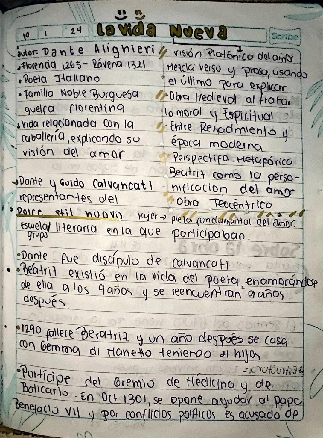 10
24 La Vida Nueva
autor: Dante Alighieri
Florencia 1265-Ravena 1321
Poeta Italiano
•
Familia Noble Burguesa
quelfa florenting
Vida relacio