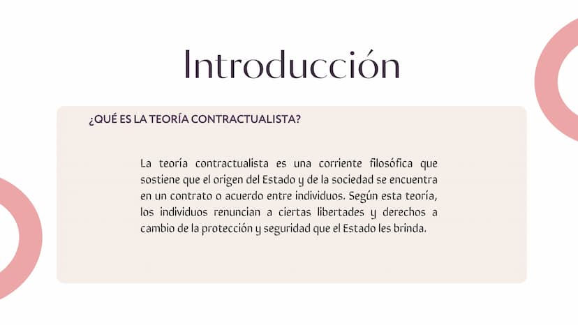 Índice
↑
(X
(X)
INTRODUCCIÓN
CARACTERÍSTICAS
REPRESENTANTES
BIBLIOGRAFÍA
CONTRATO SOCIAL Introducción
¿QUÉ ES LA TEORÍA CONTRACTUALISTA?
La 