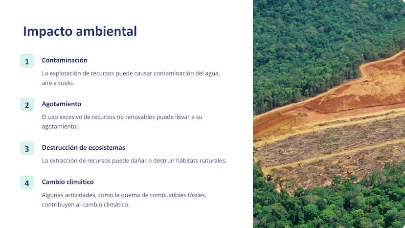 Geografía de los
recursos naturales
La geografía de los recursos naturales se enfoca en la
distribución, explotación y sostenibilidad de los