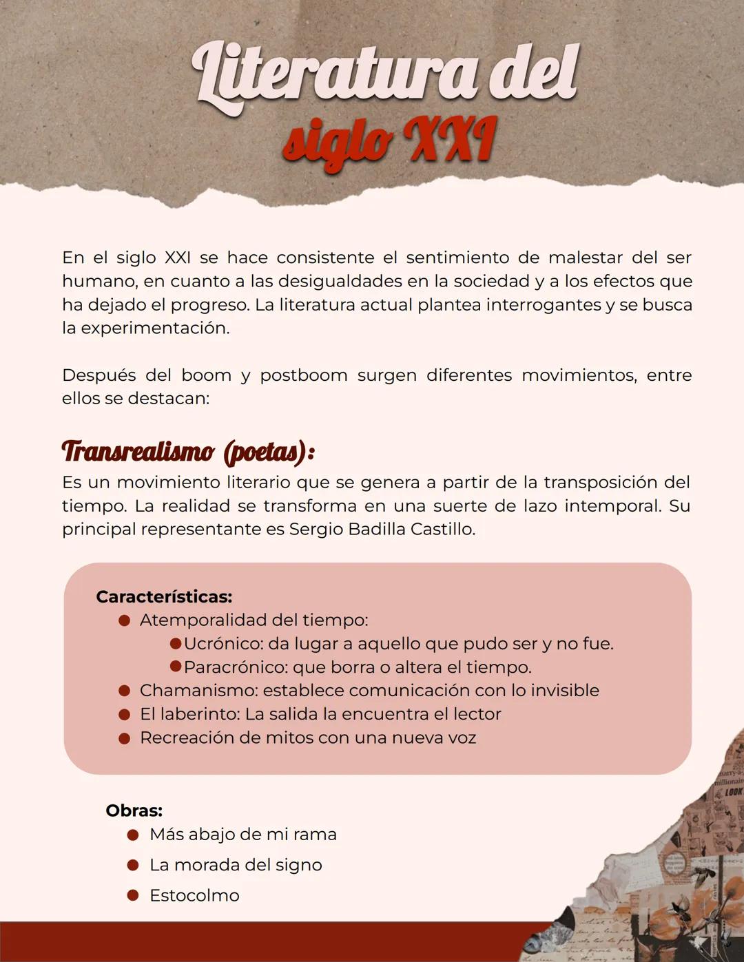 Literatura del
siglo XXI
En el siglo XXI se hace consistente el sentimiento de malestar del ser
humano, en cuanto a las desigualdades en la 