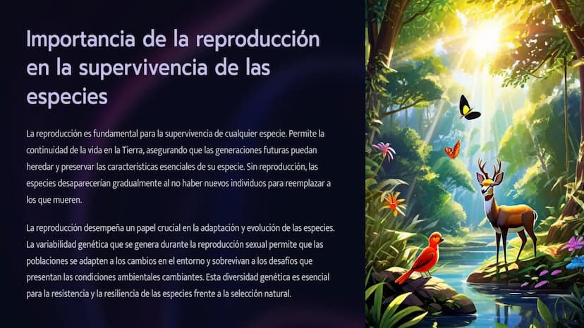 Introducción a la
Reproducción en Seres
Vivos
La reproducción es un proceso fundamental para la vida, permitiendo la perpetuación de
las esp