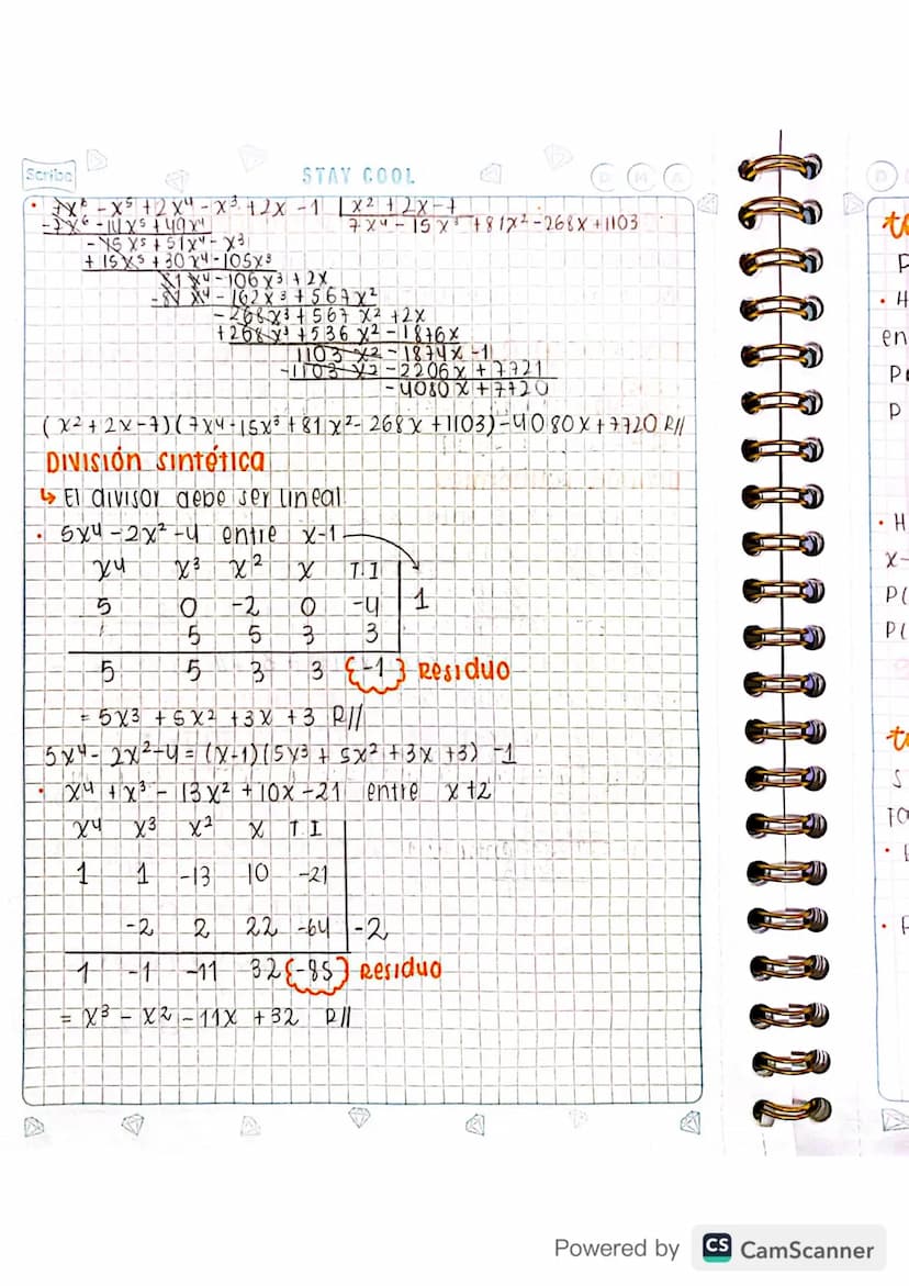 M
KEEP IT SIMPLE
D
Scribe
3. FACTORIZACIÓN.
polinomio En la variable real x es cualquier
expresión de la Forma:
P(x)= an x + α n + 1 x n − 1