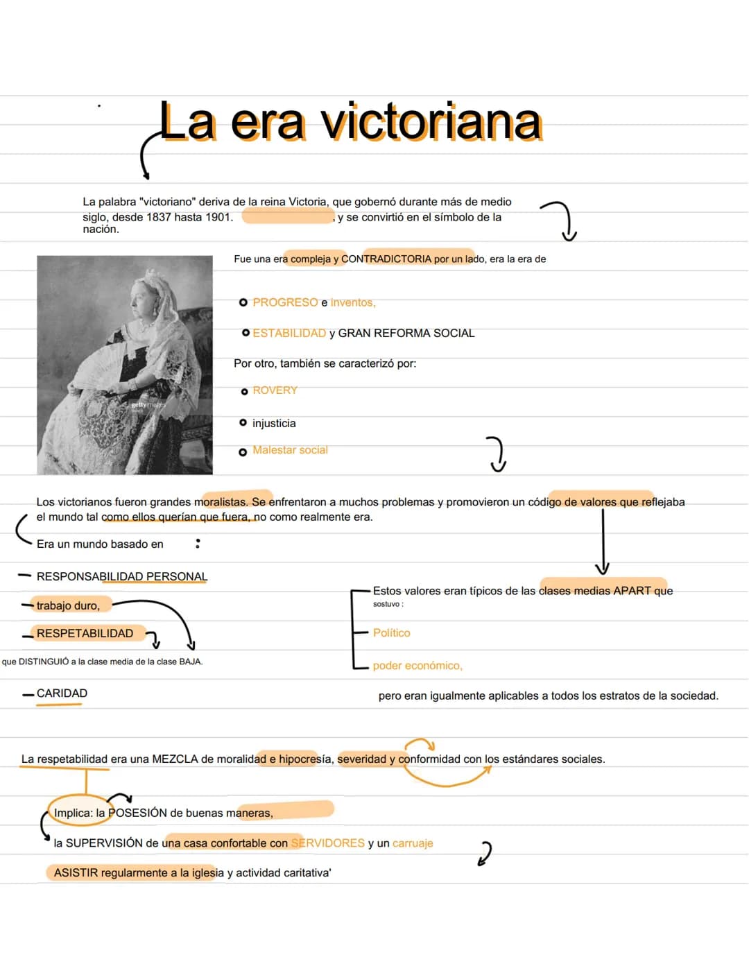 La era victoriana
La palabra "victoriano" deriva de la reina Victoria, que gobernó durante más de medio
siglo, desde 1837 hasta 1901.
y se c