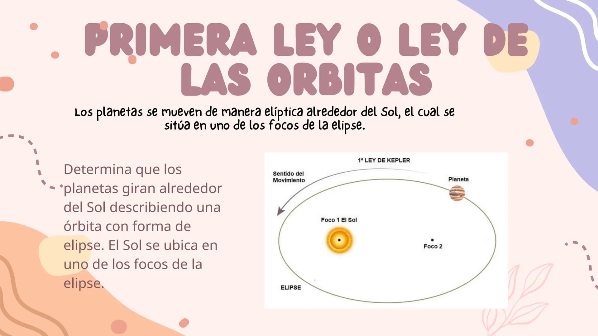 LEYES DE
KLEPER ¿QUE SON?
Las leyes de Kepler o leyes del movimiento planetario
son leyes científicas que describen el movimiento de los
pla