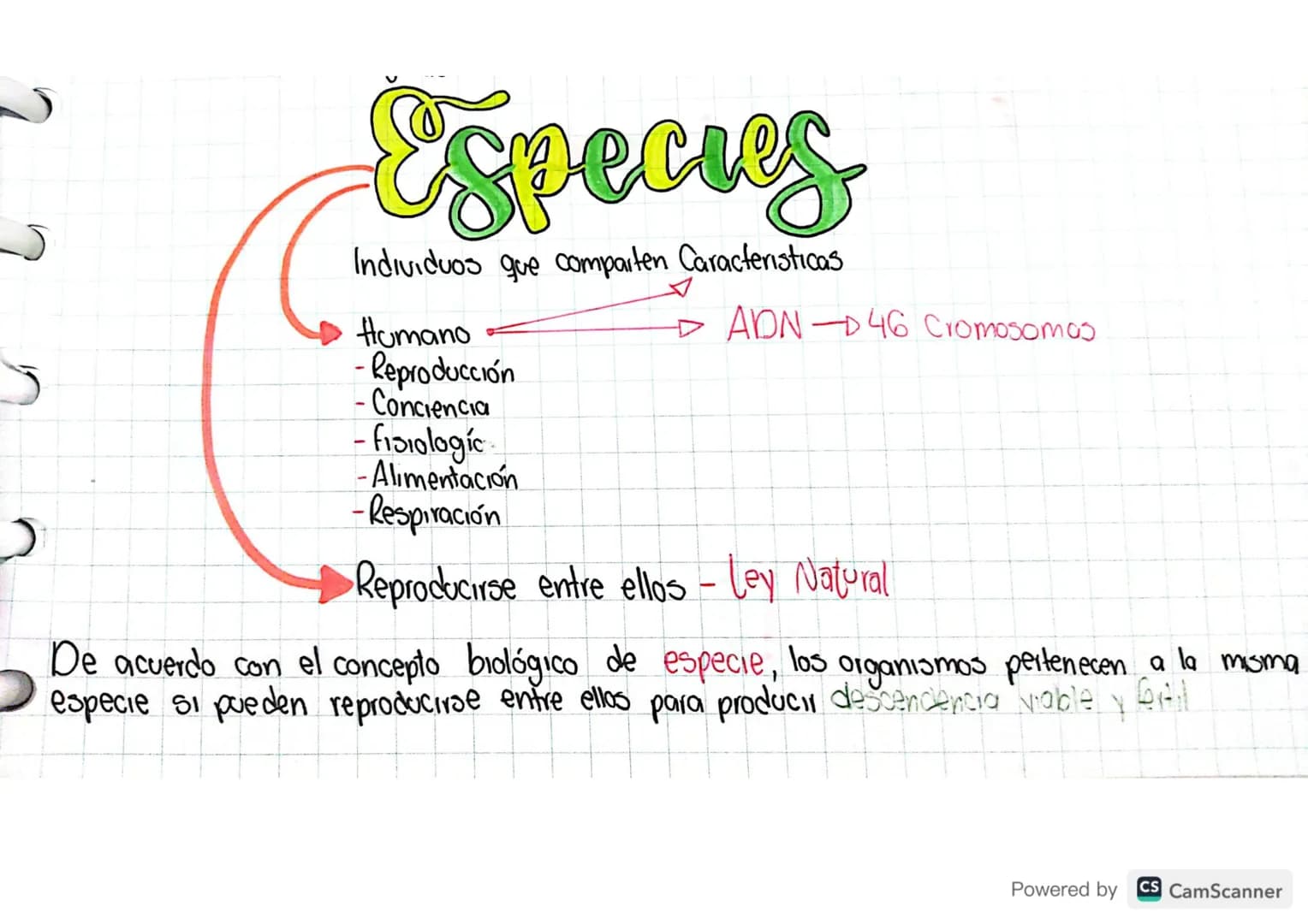 Expecus
Individuos que comparten Caracteristicas
Humano
Reproducción
-Conciencia
- fisiologic
-Alimentación
-Respiración
ADN -46 Cromosomas
