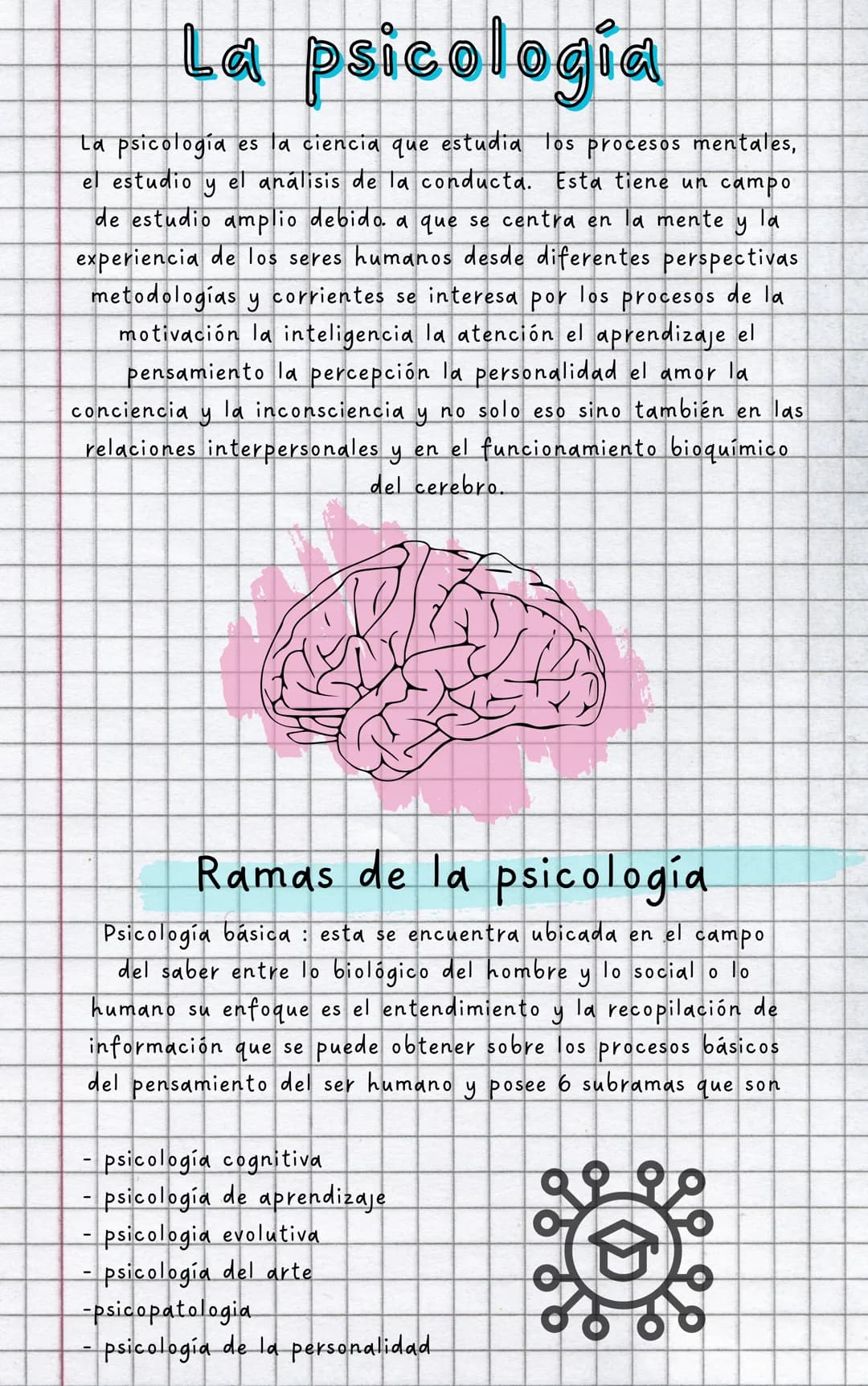 La psicologia
La psicología es la ciencia que estudia los procesos mentales,
Ta
el estudio
y
el análisis de la conducta. Esta tiene un campo