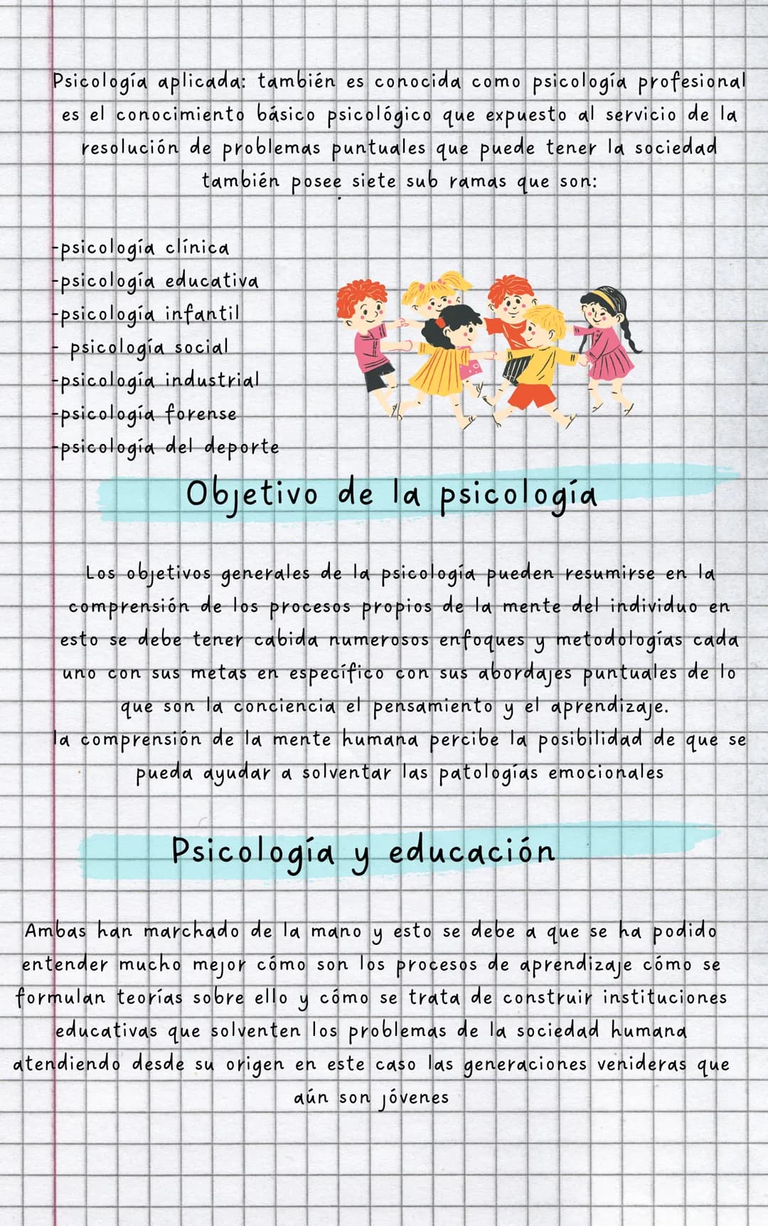 La psicologia
La psicología es la ciencia que estudia los procesos mentales,
Ta
el estudio
y
el análisis de la conducta. Esta tiene un campo