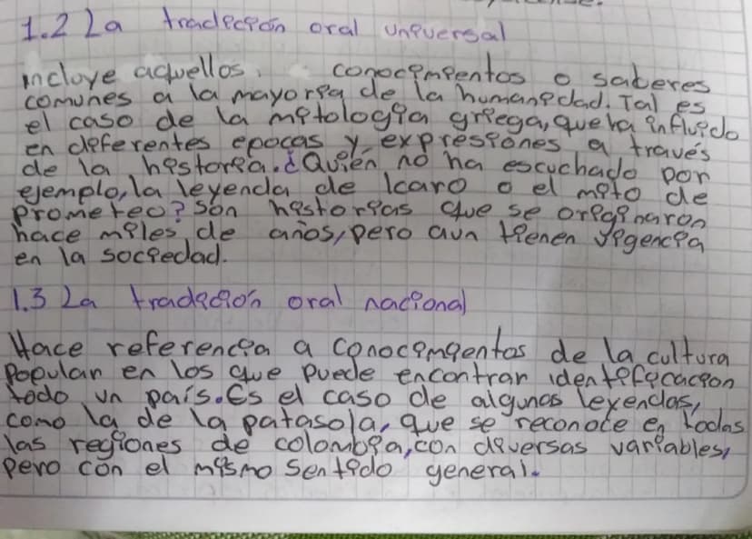 La tradición oral regional, nacional y universal.
Analiza y conoce = Cuando
historias
un anciano relata viejas.
a sus nietos esta transmitie