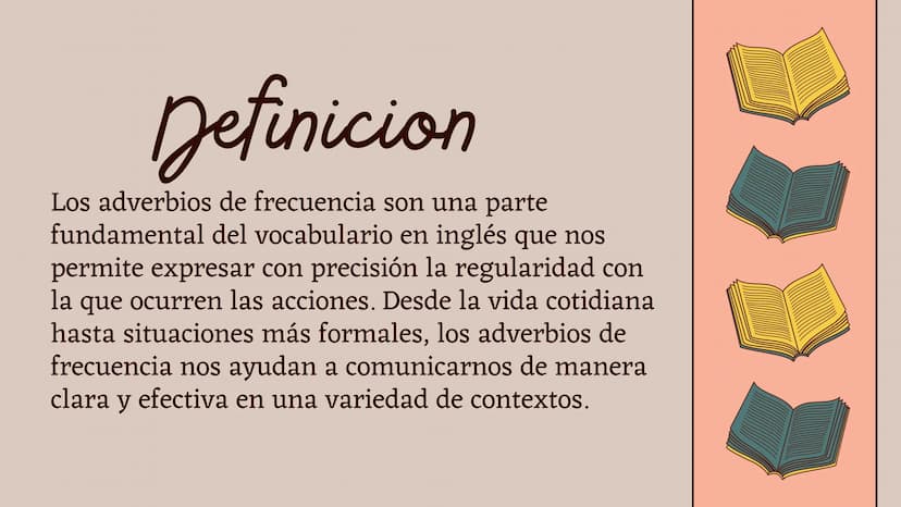 1
2
Definicion
Contenido
3
4
5
6
7
Reglas
Ejemplos
Actividad
Finalizacion
adverbios de Uso correcto
frecuencia
principales Definicion
Los ad