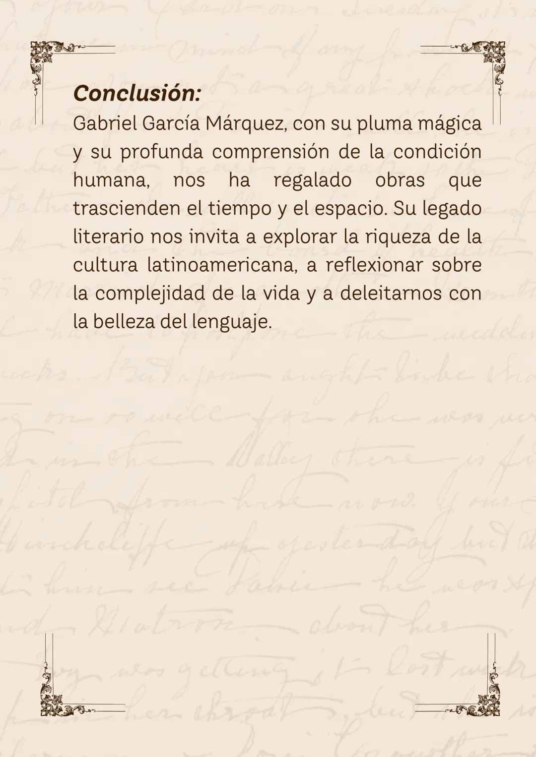 GABRIEL GARCÍA MÁRQUEZ
UN MAESTRO DE LA NARRATIVA
have LATINOAMERICANA
Alatro
swas ver
about her
ник
was getting it lost mak
but desolar
Int