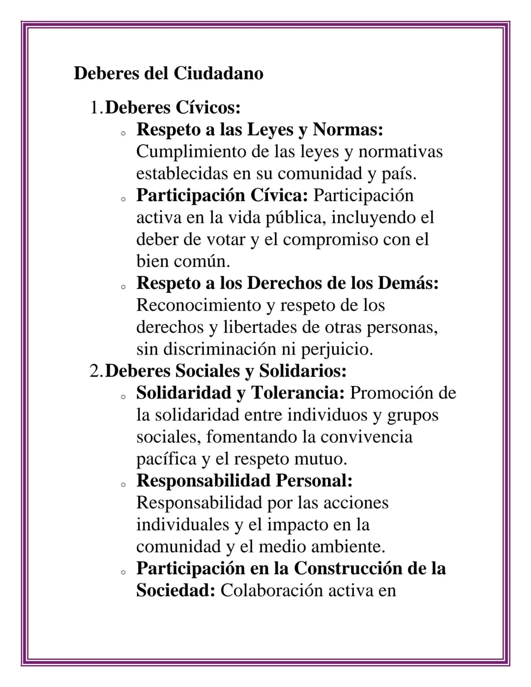 DERECHOS Y DEBERES DEL CIUDADANO