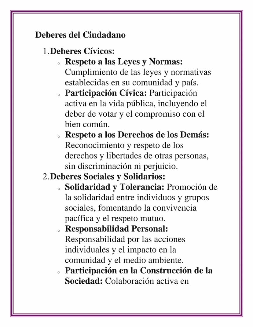 DERECHOS Y DEBERES
DEL CIUDADANO
Los derechos y deberes del ciudadano son
fundamentales para la convivencia democrática y
la participación a