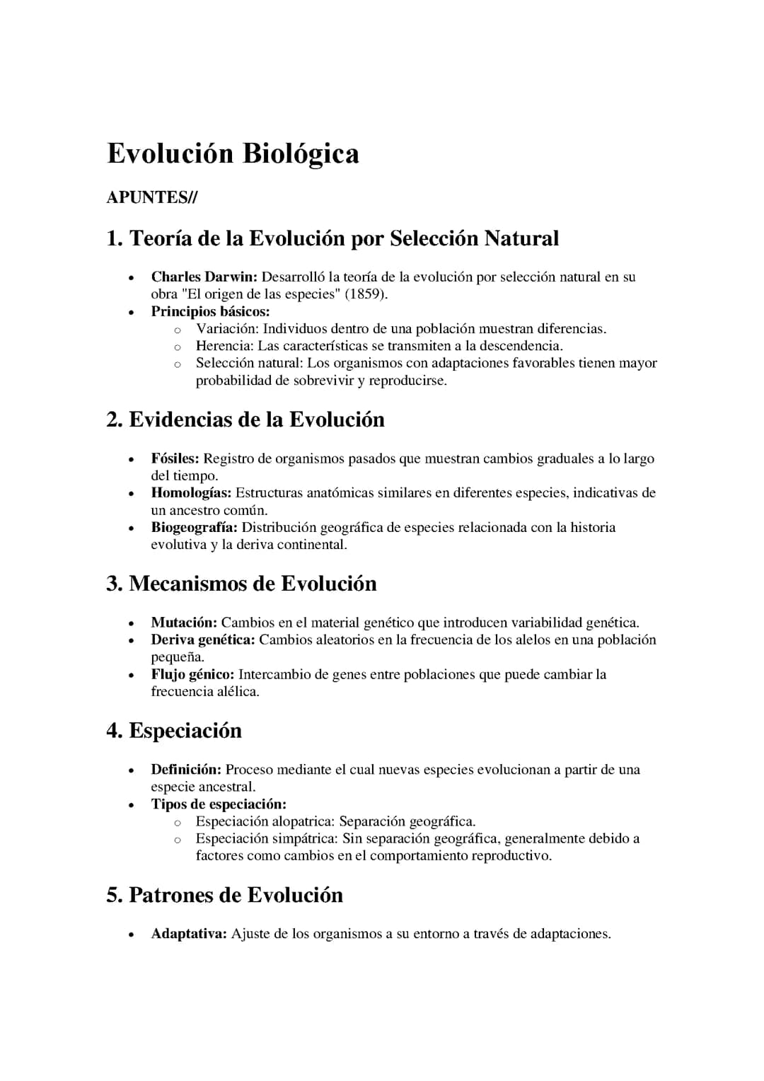 Evolución Biológica