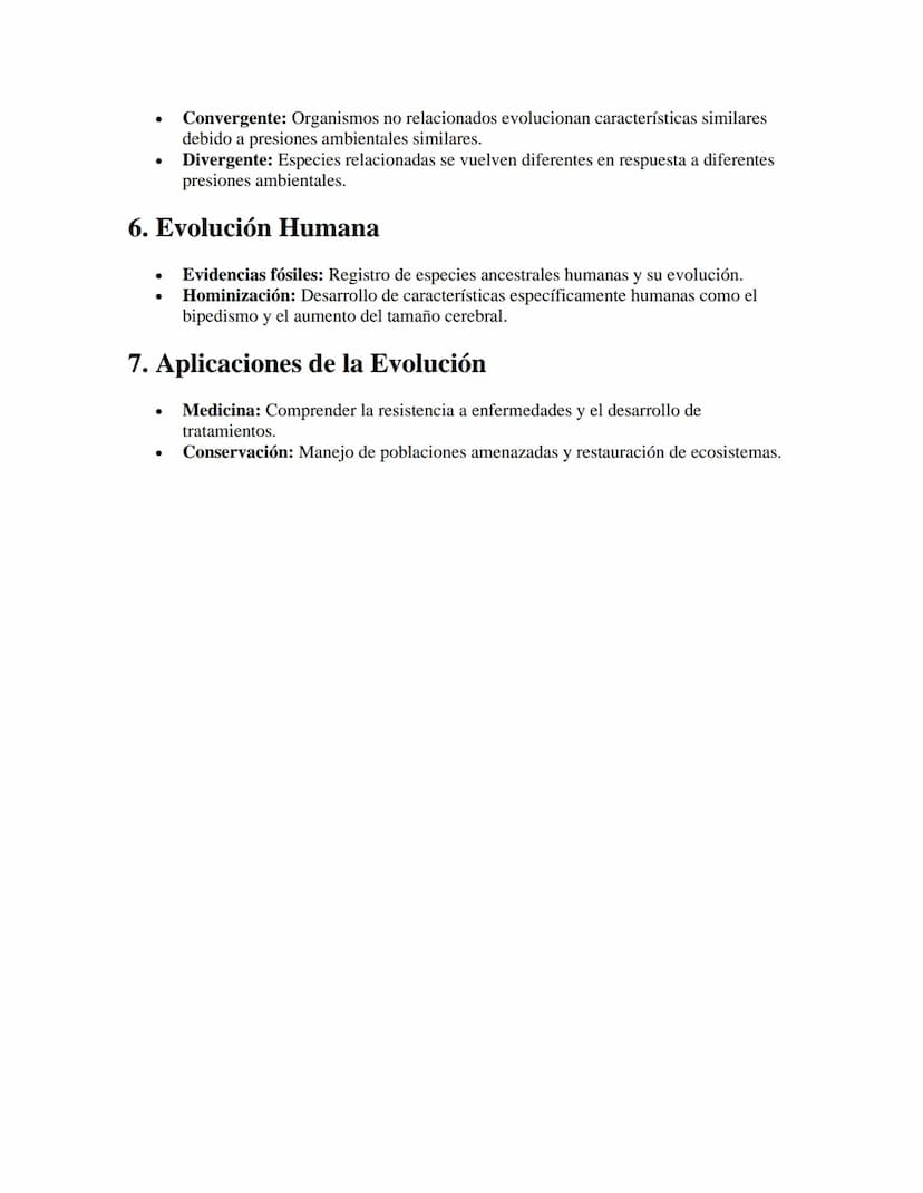 Evolución Biológica
APUNTES//
1. Teoría de la Evolución por Selección Natural
•
•
Charles Darwin: Desarrolló la teoría de la evolución por s