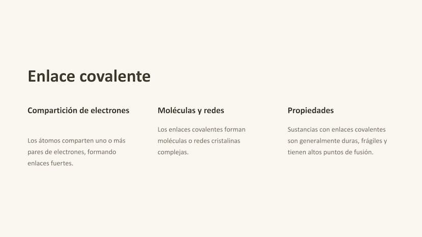 Enlaces químicos
Los enlaces químicos son fuerzas que unen a los átomos para formar
moléculas y compuestos. Estos enlaces pueden ser de tipo