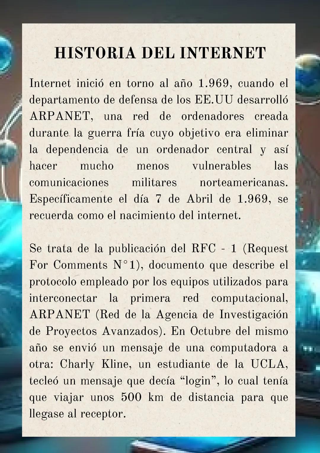 Historia del internet