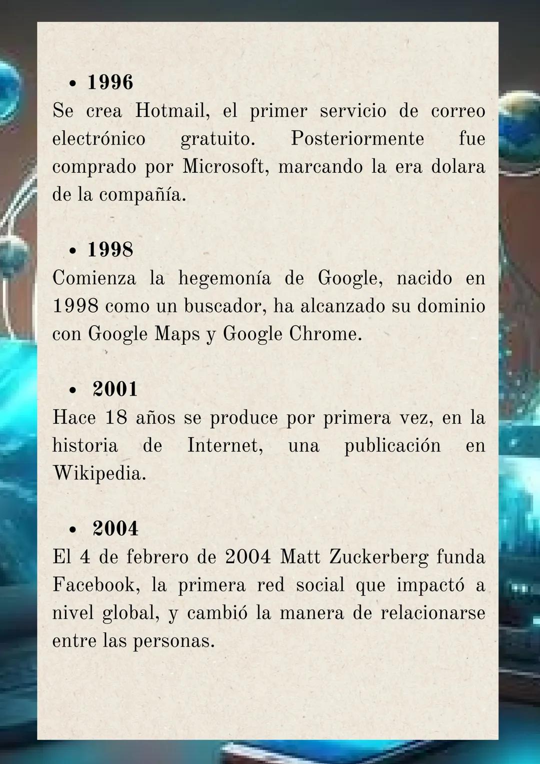 HISTORIA DEL INTERNET
Internet inició en torno al año 1.969, cuando el
departamento de defensa de los EE.UU desarrolló
ARPANET, una red de o