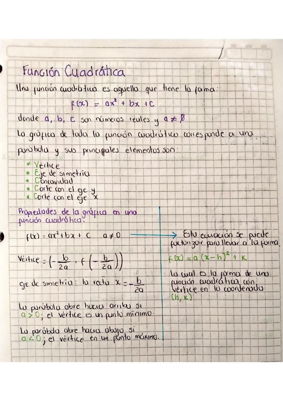 Función cuadrática - Bases