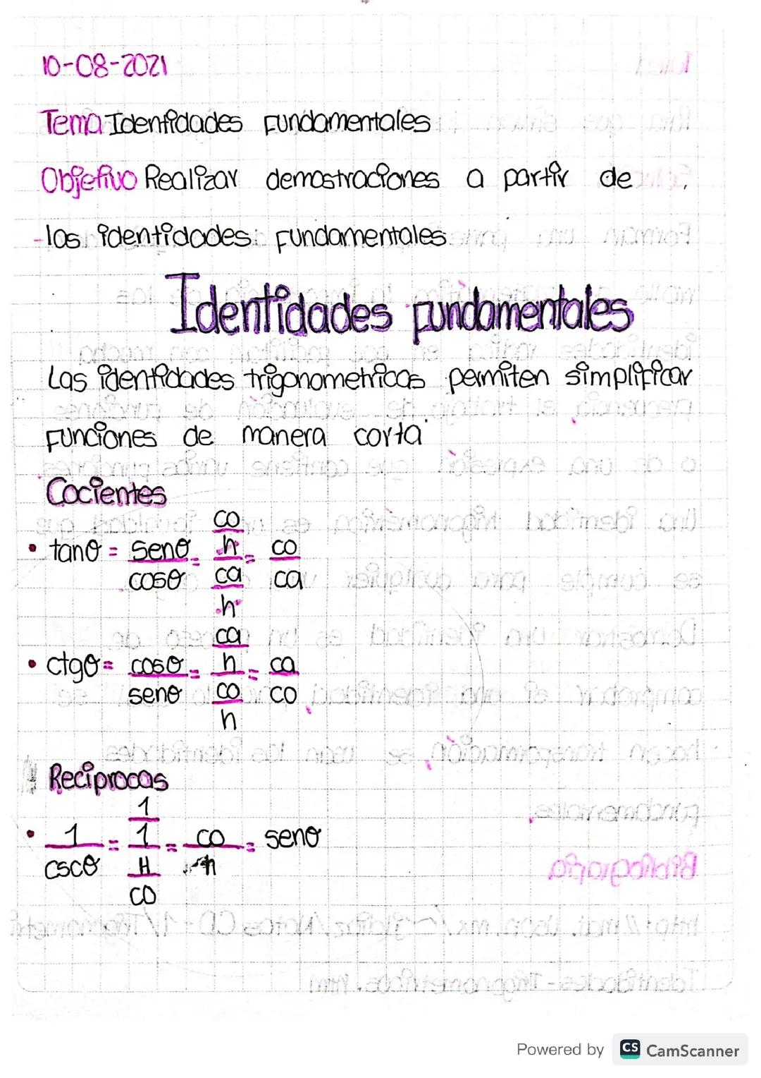 Identidades fundamentales 