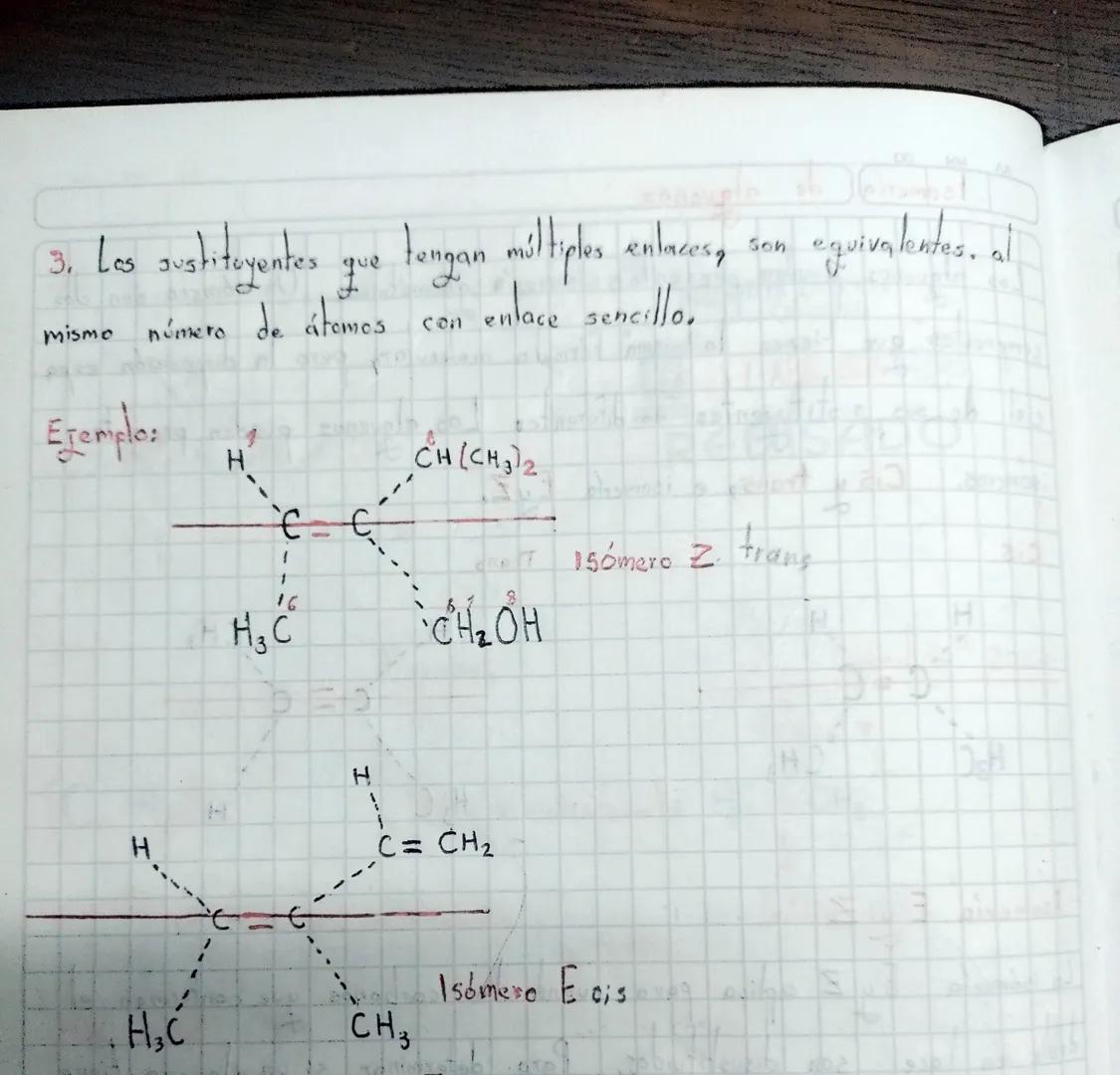 Isomeria de
alguenos
Los algunes pueden presentar
dos
isomería geométrica. Un mémero son
la disposición espa
compuestos que tienen la misma 
