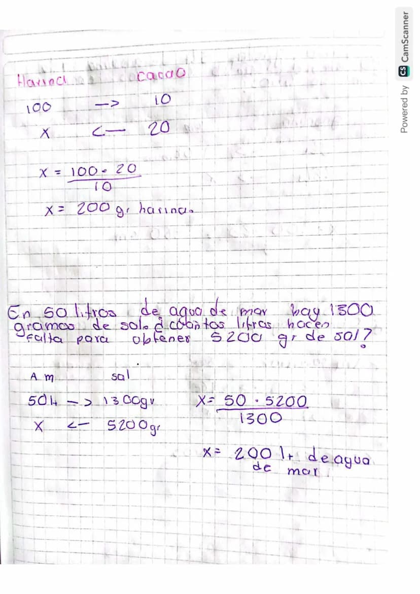 Powered by
CS CamScanner
Regla de tres simple.
En matematicas, la regla detres simple
consiste en resolver problemas de proporci-
entre tres