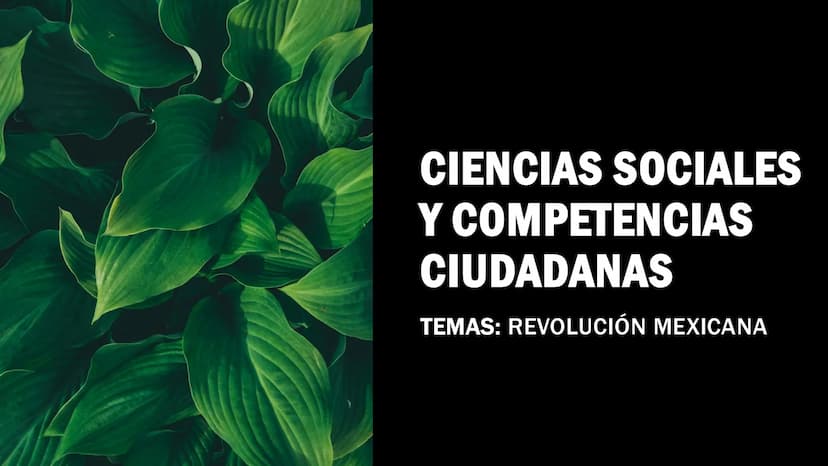 CIENCIAS SOCIALES
Y COMPETENCIAS
CIUDADANAS
TEMAS: REVOLUCIÓN MEXICANA REVOLUCIÓN MEXICANA
La Revolución Mexicana fue un conflicto
armado qu