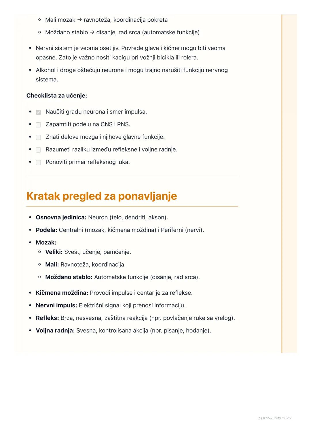 # Nervni sistem

## Uvod u nervni sistem

Nervni sistem je najsloženiji sistem organa u našem telu. Njegova glavna uloga
je da kontroliše i 